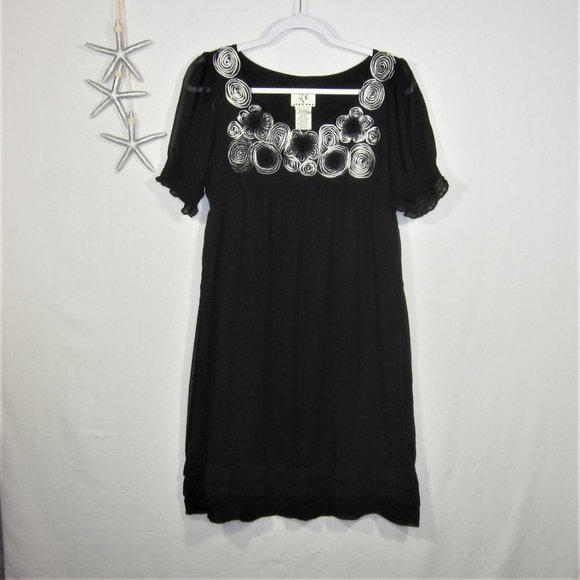 ICE Ruffle Dress Black Size 10 - Picture 8 of 8